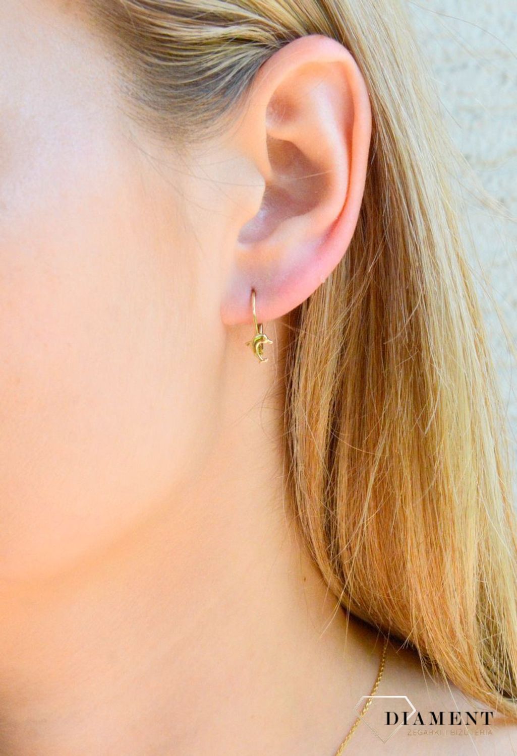 Złote kolczyki 585 Delfiny KL 1748.jpg